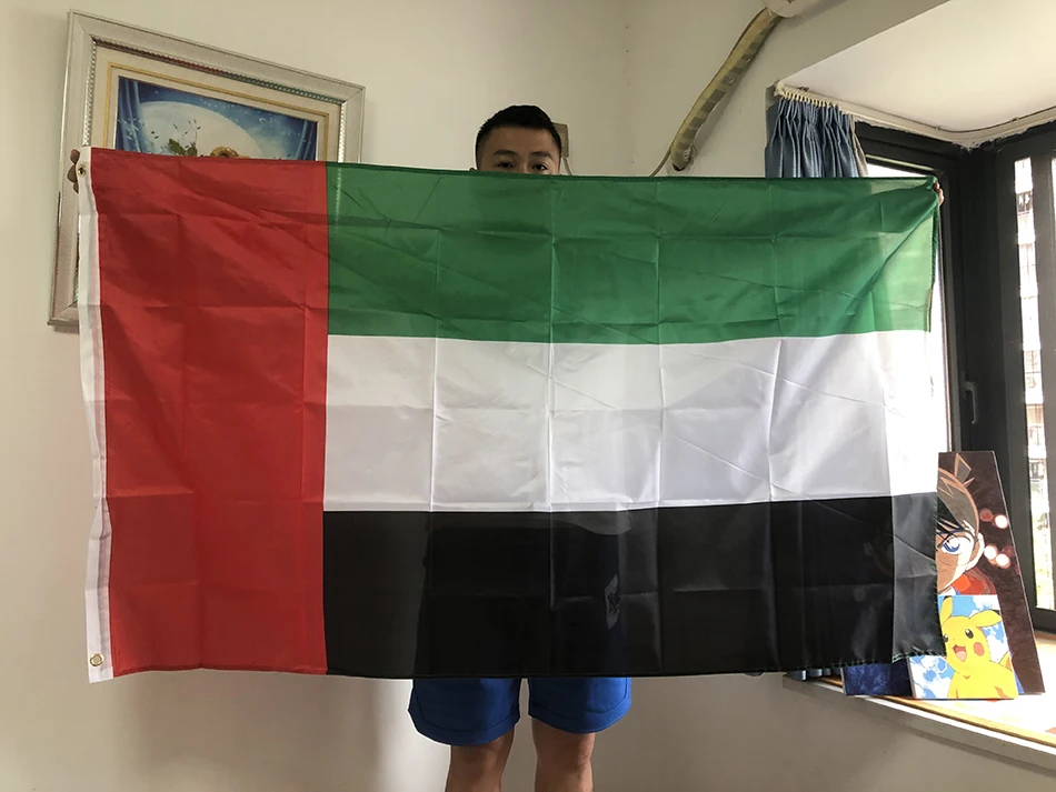 Bandera de los Emiratos Árabes Unidos para colgar, poliéster - imagen 3