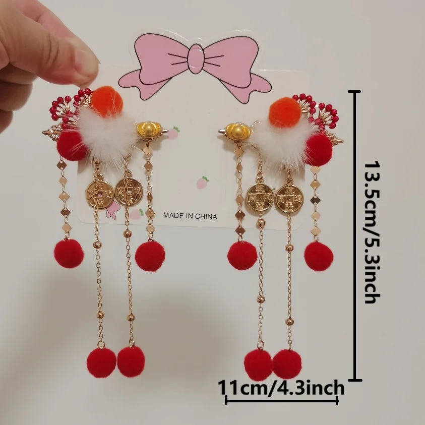 Red bow crown hair clip for little girls Red bow ribbon hair clip