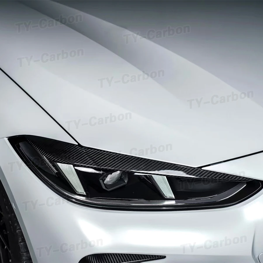 For BMW G80 M3 G82 G83 M4 G22 G23 Dry Carbon Fiber Car Eyelid Front Headlight Eyebrow Cover Eye Lid Trim Car Bodykit Accessories