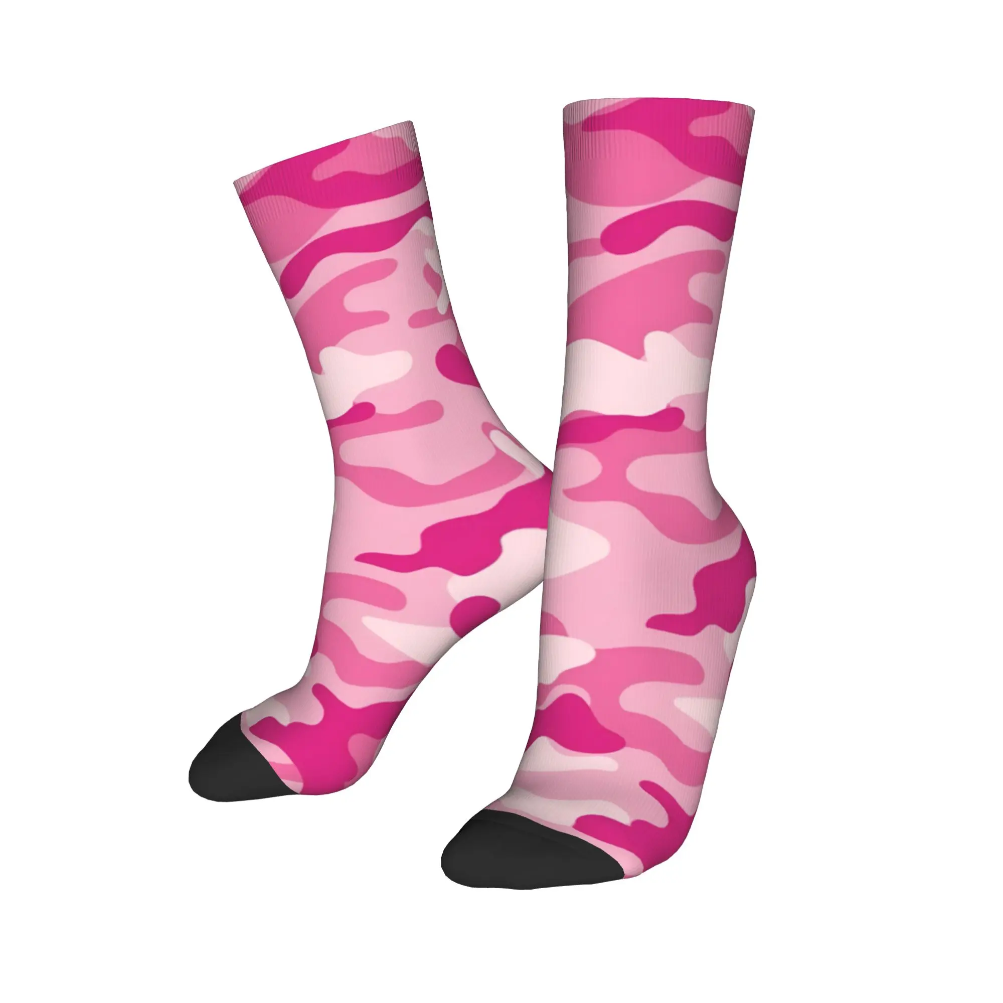 

Пользовательские милые камуфляжные розовые носки в камуфляжном стиле для женщин и мужчин, теплые военные спортивные баскетбольные носки с 3D принтом