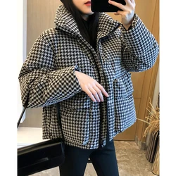 Designer de luxo natural para baixo jaqueta para mulheres curto puffer jaquetas feminino inverno 2024 casacos chique e elegante venda tendência frio hit