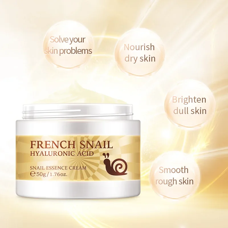 LAIKOU 50ML Snail Face Cream Hyaluronic Acid Moisturizer Firming Facial Cream Collagen Nourishing Serum Day Cream for Face