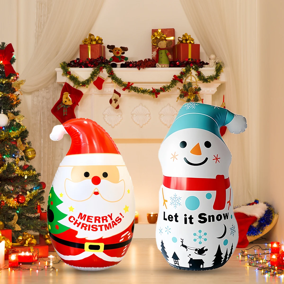 Weihnachtsschneemann alter Mann Weihnachtsmann Spielzeugbecher, Festival-Party-Dekoration, aufblasbarer Becher