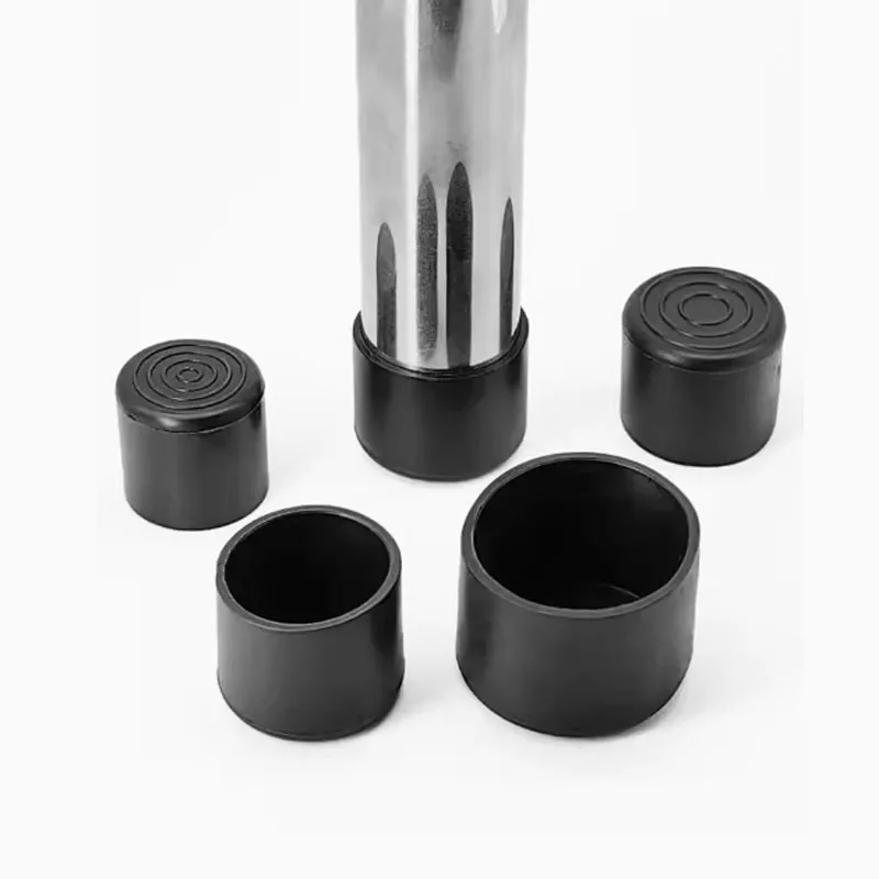 1-20Pcs Round Black PVC Soft Rubber Pipe Sleeve Tube Cap Table Chair Foot Pad Protective Cover 6 8 10 12 14 16 20 22 25 28-100mm