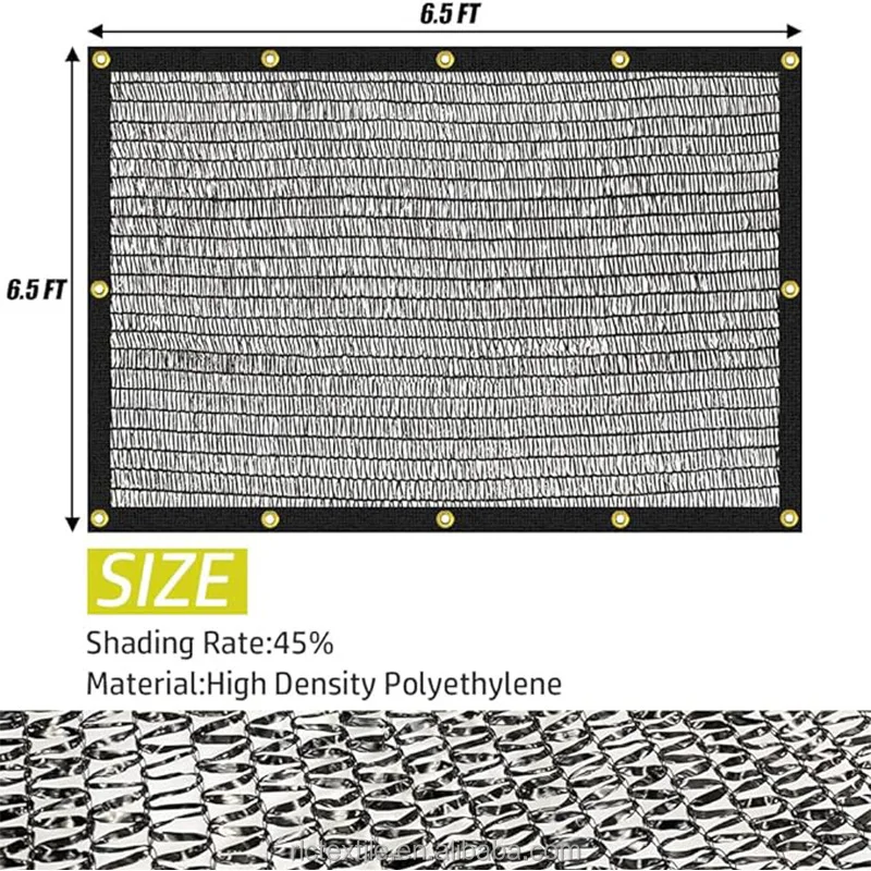 6.5X6.5FT Shade Cloth Garden Mesh Tarp Net Plant Vegetable Flower Sunblock Net For Patio Cover Outdoor Sun Shade Greenhouse