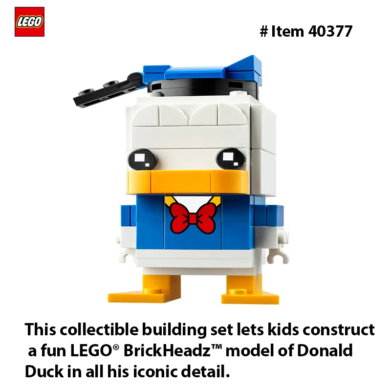 LEGO® 40377 Fans of LEGO BrickHeadz™ and classic  characters will love this model of Donald Duck 90 PCS