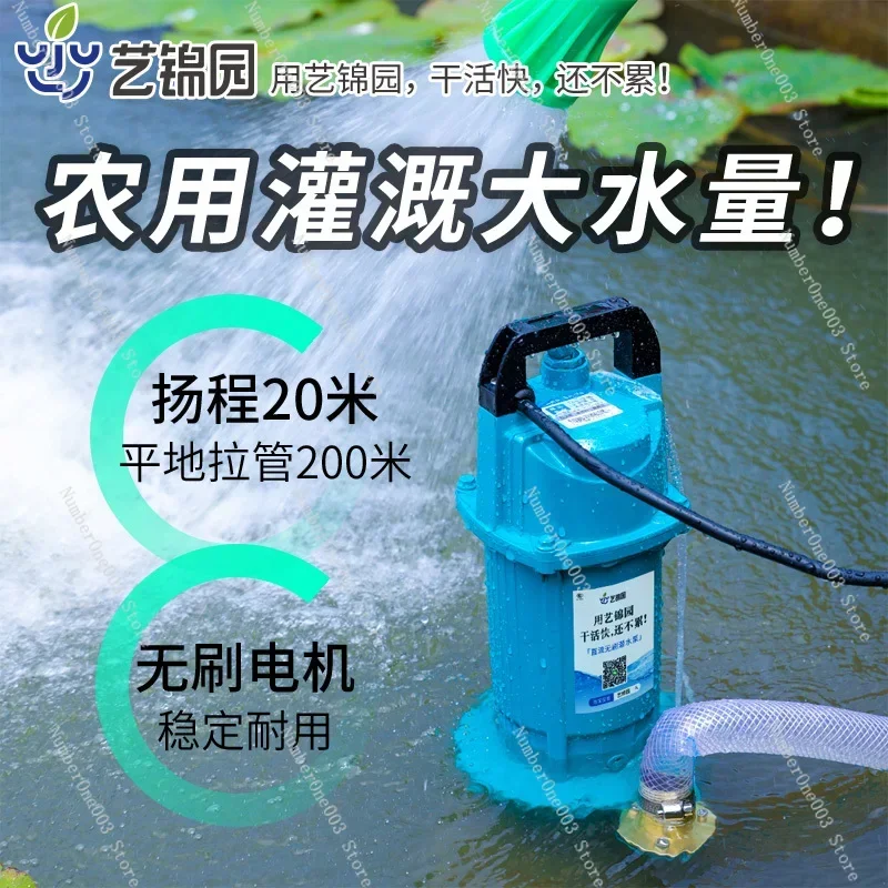 

Водяной насос для сельскохозяйственного орошения, погружной насос постоянного тока, электромобиль, 48 В, 60 В, насос с высоким подъемом, бесщеточный насос для аккумулятора