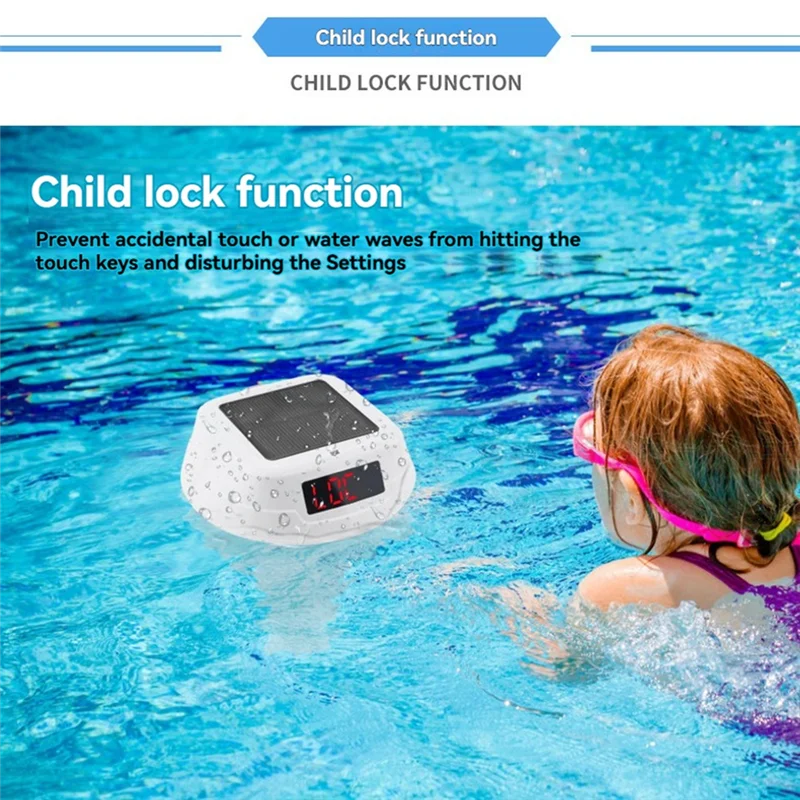 L68A Floating Pool Thermometer Solar Powered Swimming Pool LED Digital Water Thermometer With RGB Lighting