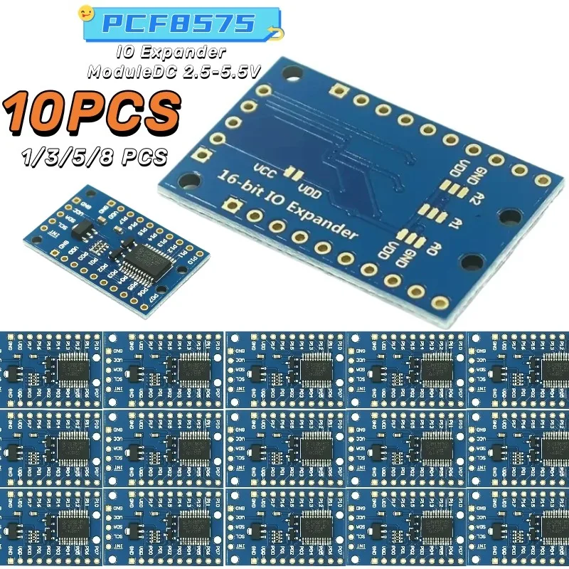 1 - 10db PCF8575 Egyenáram 2.5-5.5V Modul Bővítés Ió Bal oldal expander Deszka  I2C Előadás vmiről kontroly 16 Ió ports számára arduino