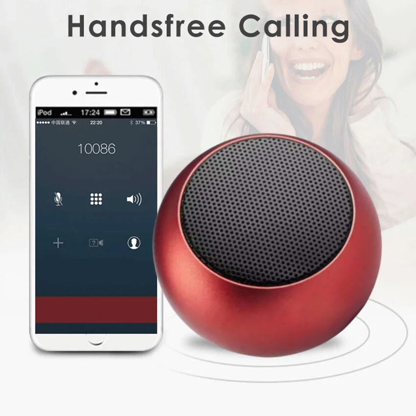 Red Wireless Bluetooth Speaker Subwoofer To Take with You Trendy Fashion Small Steel Gun Bluetooth Speake Suitable for Riding