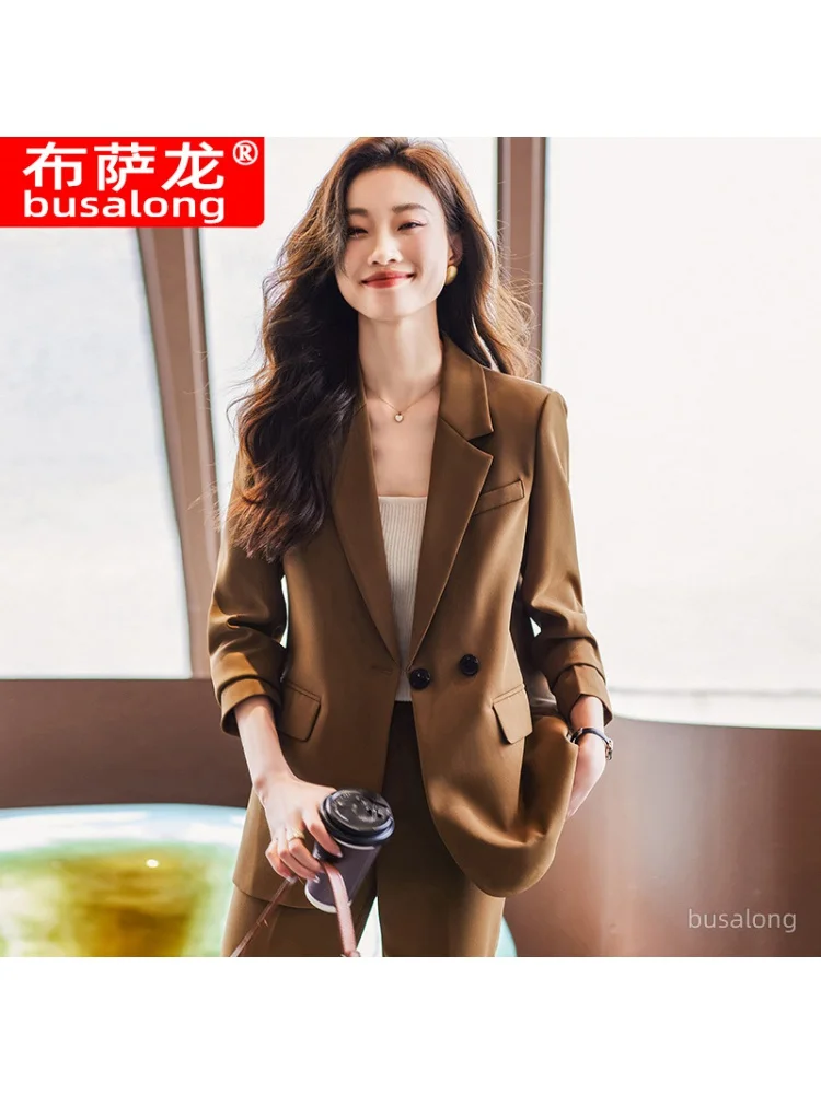 Pink Suit Jacket for Women Spring and Autumn 2023 New Temperament Goddess Style Age-Reducing Formal Wear Fashion Casual Suit