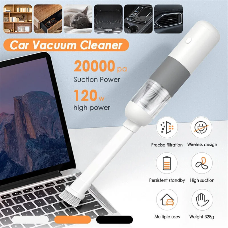 Handheld Cordless Vacuum Cleaner 20000pa Powerful Car Vacuum Cleaner Multipurpose Portable For Home/Travel Cleaning Dustbuster