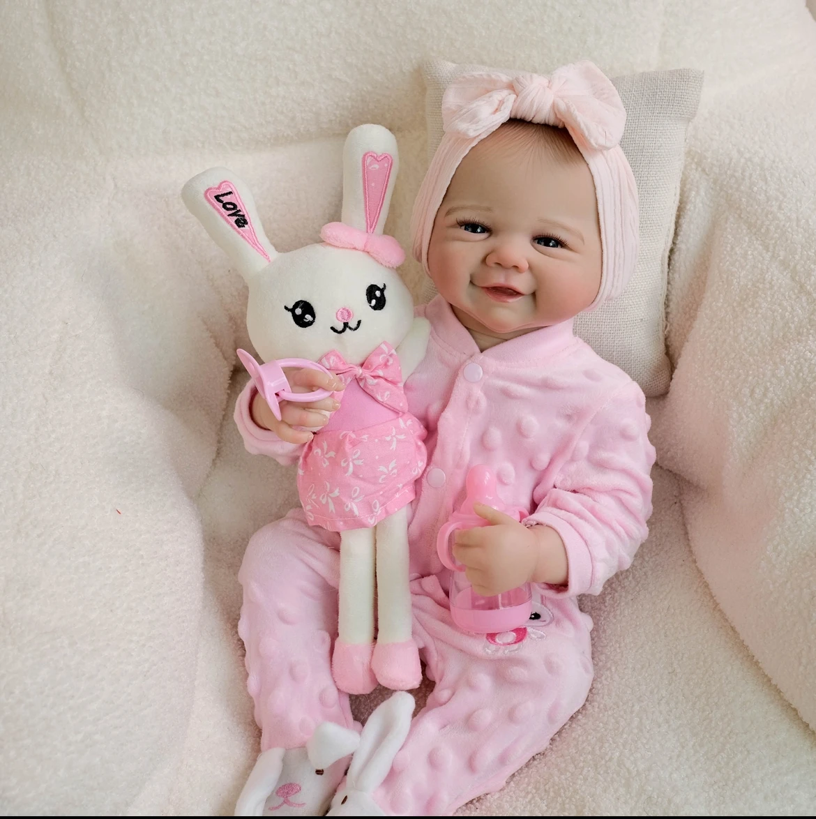 

19 inch Full Body Reborn Baby Doll vivienne Lifelike Soft Touch Cuddly Newborn Baby Doll Multiple Layers Painting 3D Skin