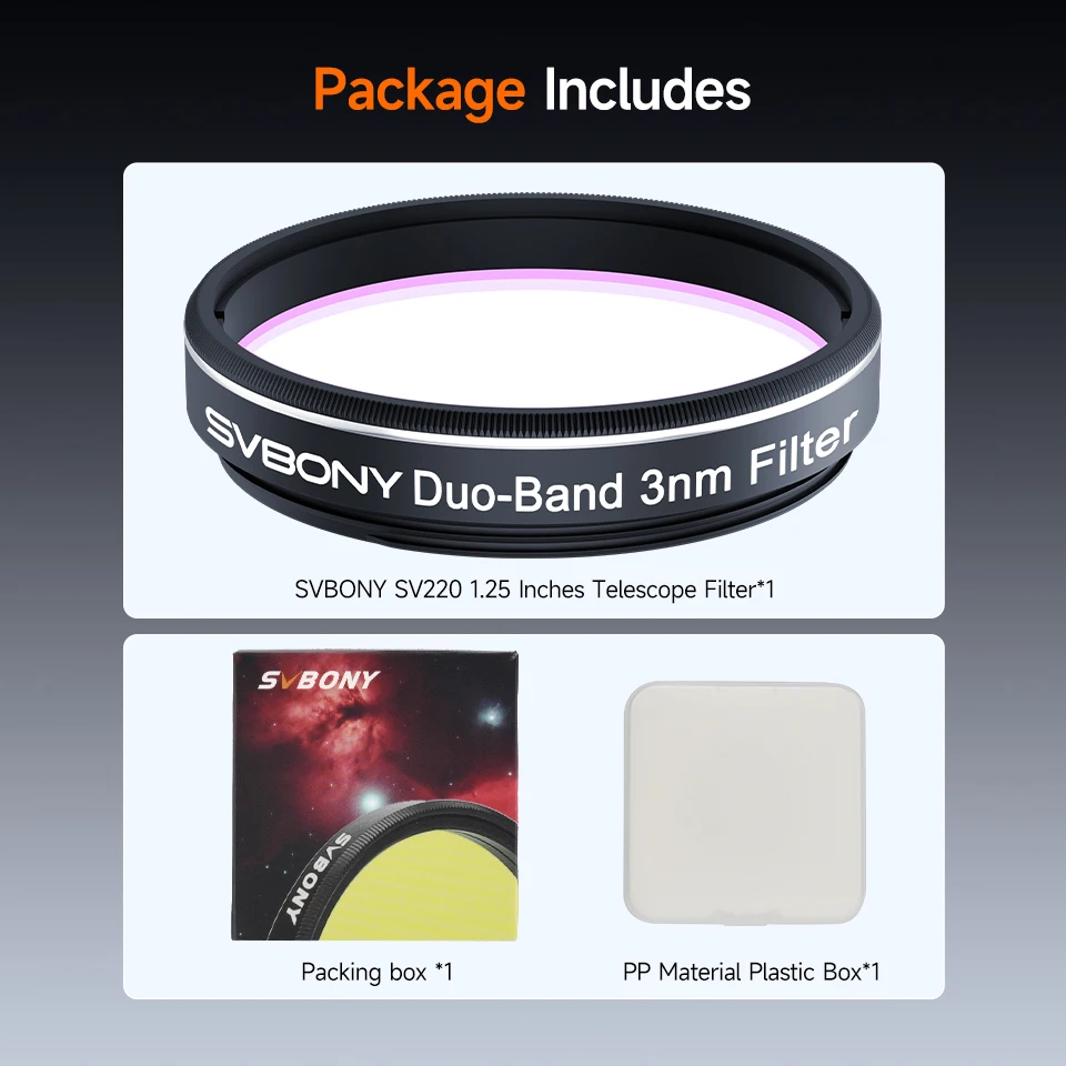Svbony SV220 Teleskopfilter, H-Alpha und OIII, 3 nm Dualband 1,25 Zoll/2 Zoll Nebelfilter für Astrofotografie – Detail 19