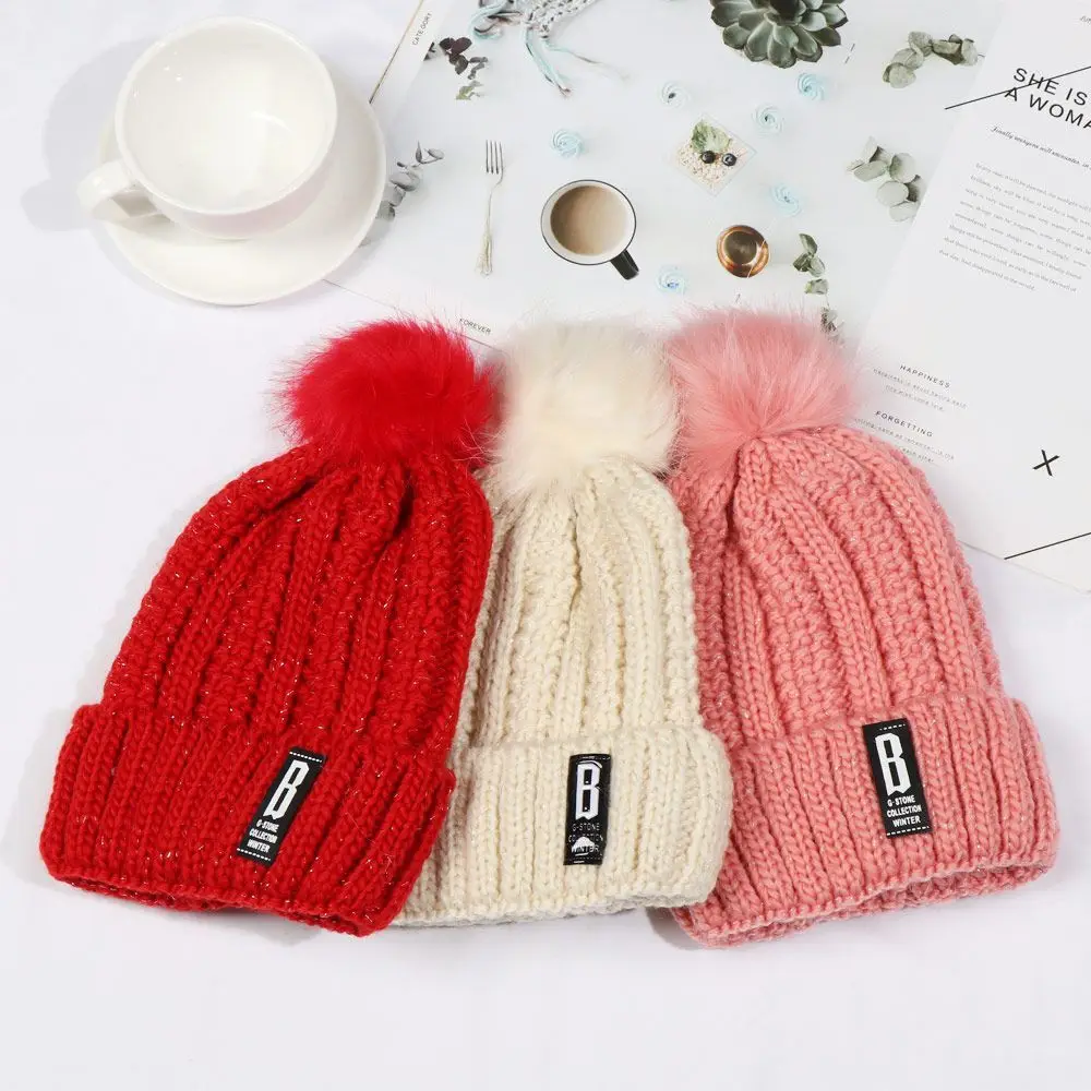 Conjunto de gorro y bufanda de punto grueso para mujer, lana de invierno, cálido