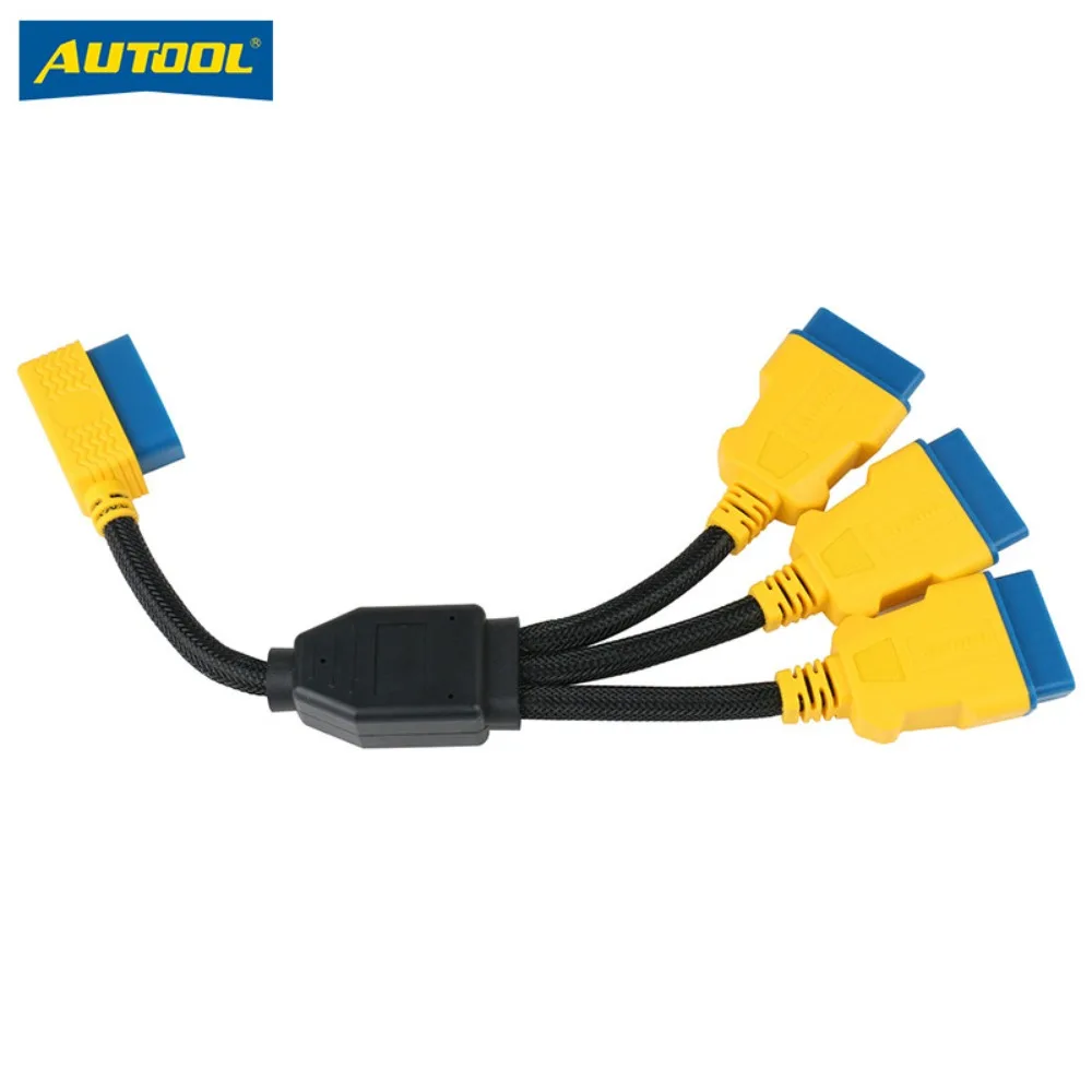 OBD2 one point two one point three point adapter cable reinforced nylon car obd extension cable one drag two splitter 16 cores