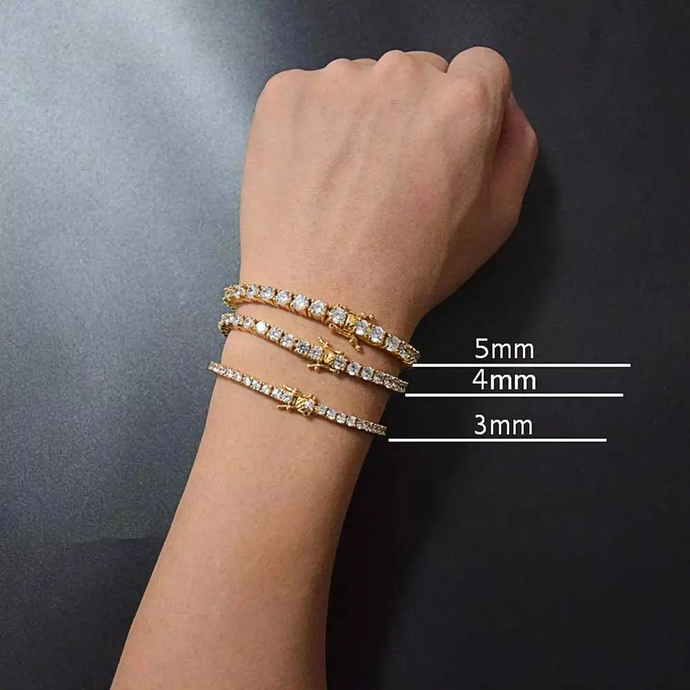 Custom Iced Out VVS Moissanite Diamond Tennis Chain Bracelet Fine Jewelry Necklace 5mm Women Hot Sale