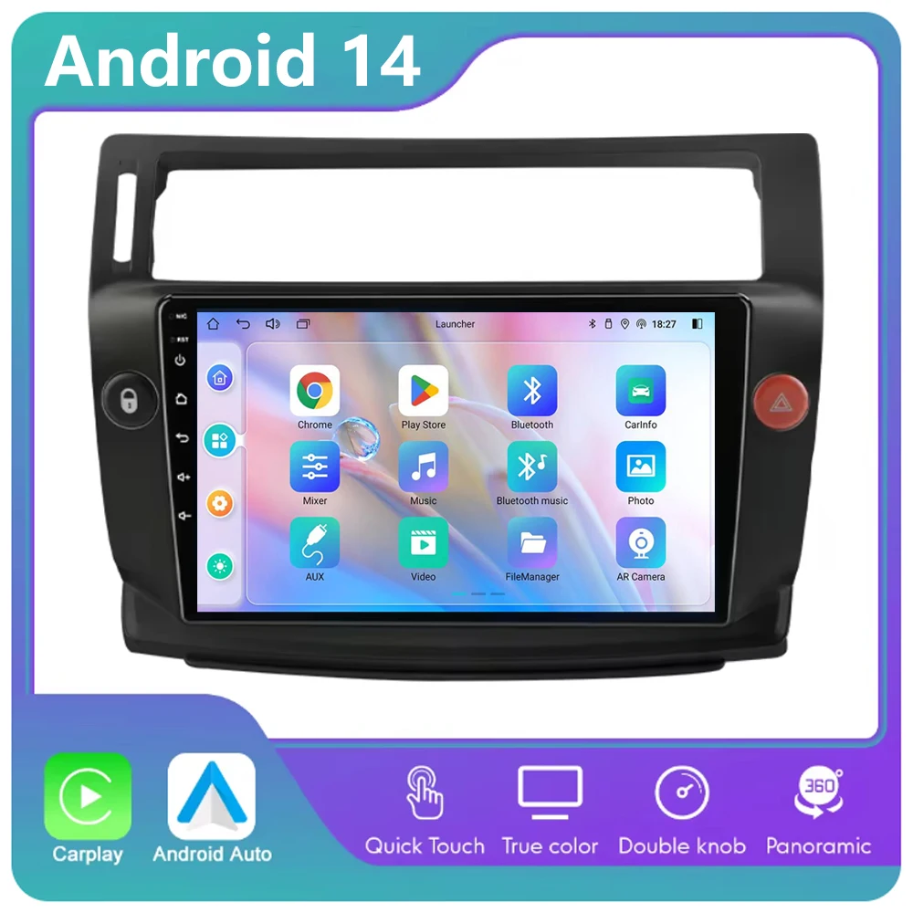 

8G+256G Android 14 Car Radio For Citroen C4 C-Triomphe C-Quatre 2004-2013 2014 Multimidia Video 4G Carplay RDS DSP GPS Navigaion