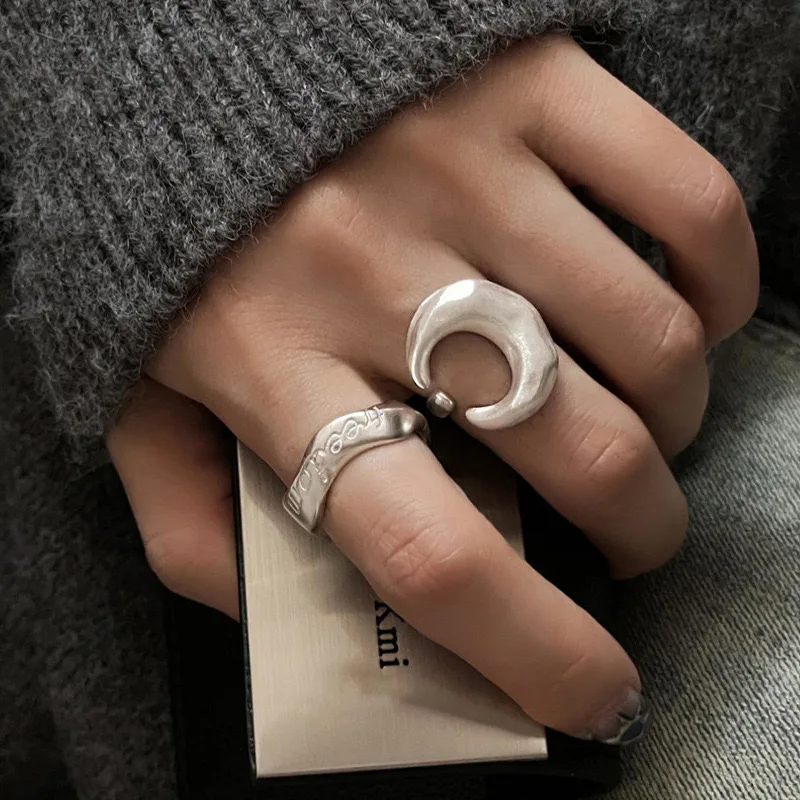 Women's Vintage Handmade 925 Sterling Silver Moon Ring