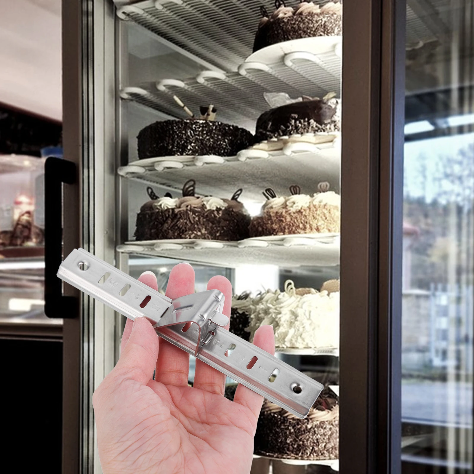 

Stainless Steel Refrigerator Drawer Slide Rail Bracket Guide Bottom Mount Adjustable Storage Support Crisper