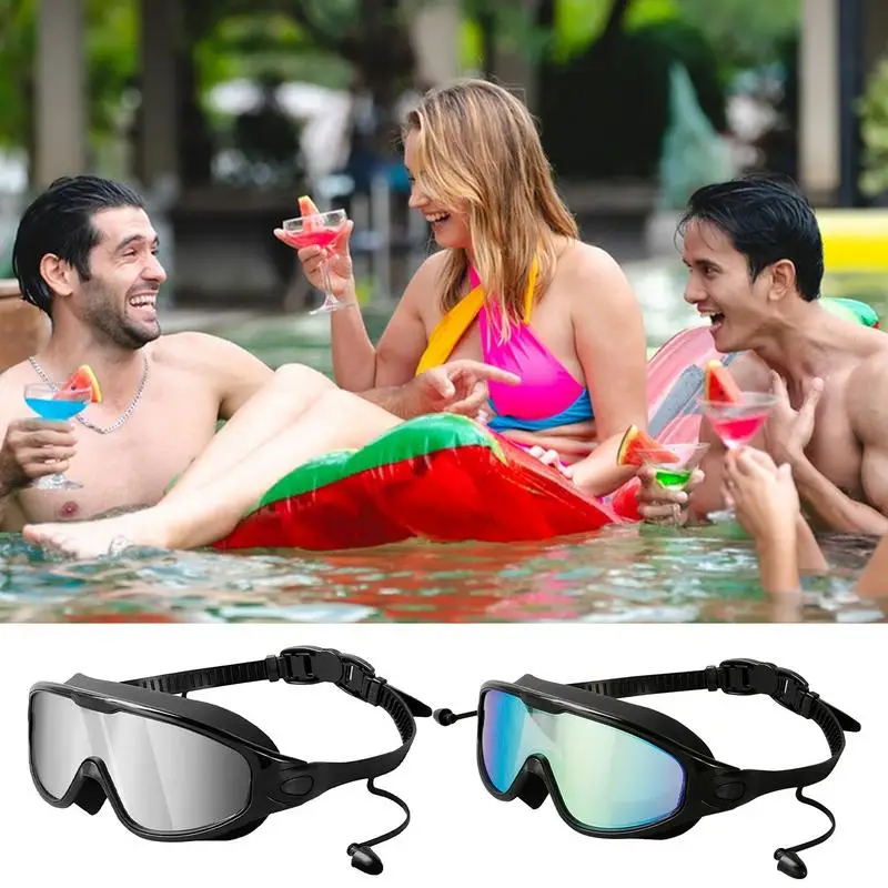 Gafas de protección UV antiniebla profesionales para adultos, gafas de natación para jóvenes, gafas de natación de silicona ajustables impermeables