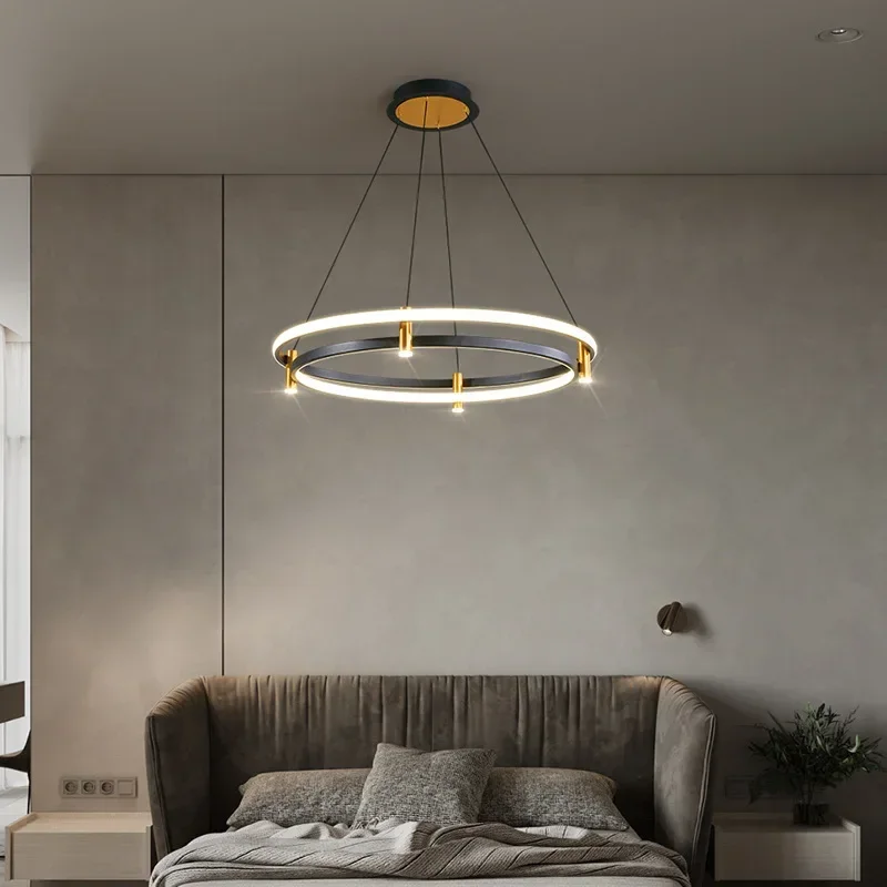 Minimalist Circular Living Room Pendant Lamp Designer's Creative Light Luxury Bedroom Postmodern Model Room Art Restaurant Lamps