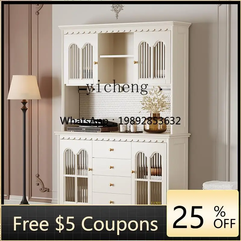 

DDZZ solid wood side locker upper and lower double-layer guest restaurant storage cupboard home decoration accessories