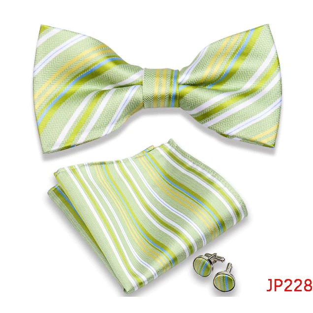 Klassische Herren Fliege Taschentuch Manschettenknöpfe Set Jacquard Fliege für Mann Hochzeit Business Schmetterling Knoten Geschenk Mann Zubehör – Detail 30