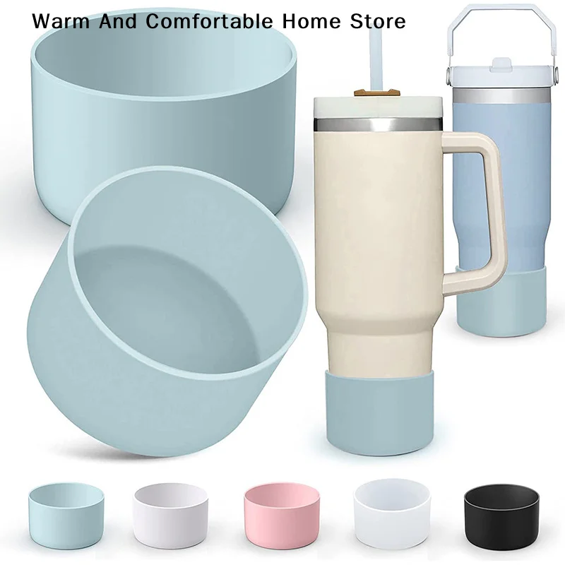 【W】Silicone Cup Protective Sleeve Cushion For Stanley  Adventure 40oz Tumbler with Handle & Stanley IceFlow 20oz 30oz