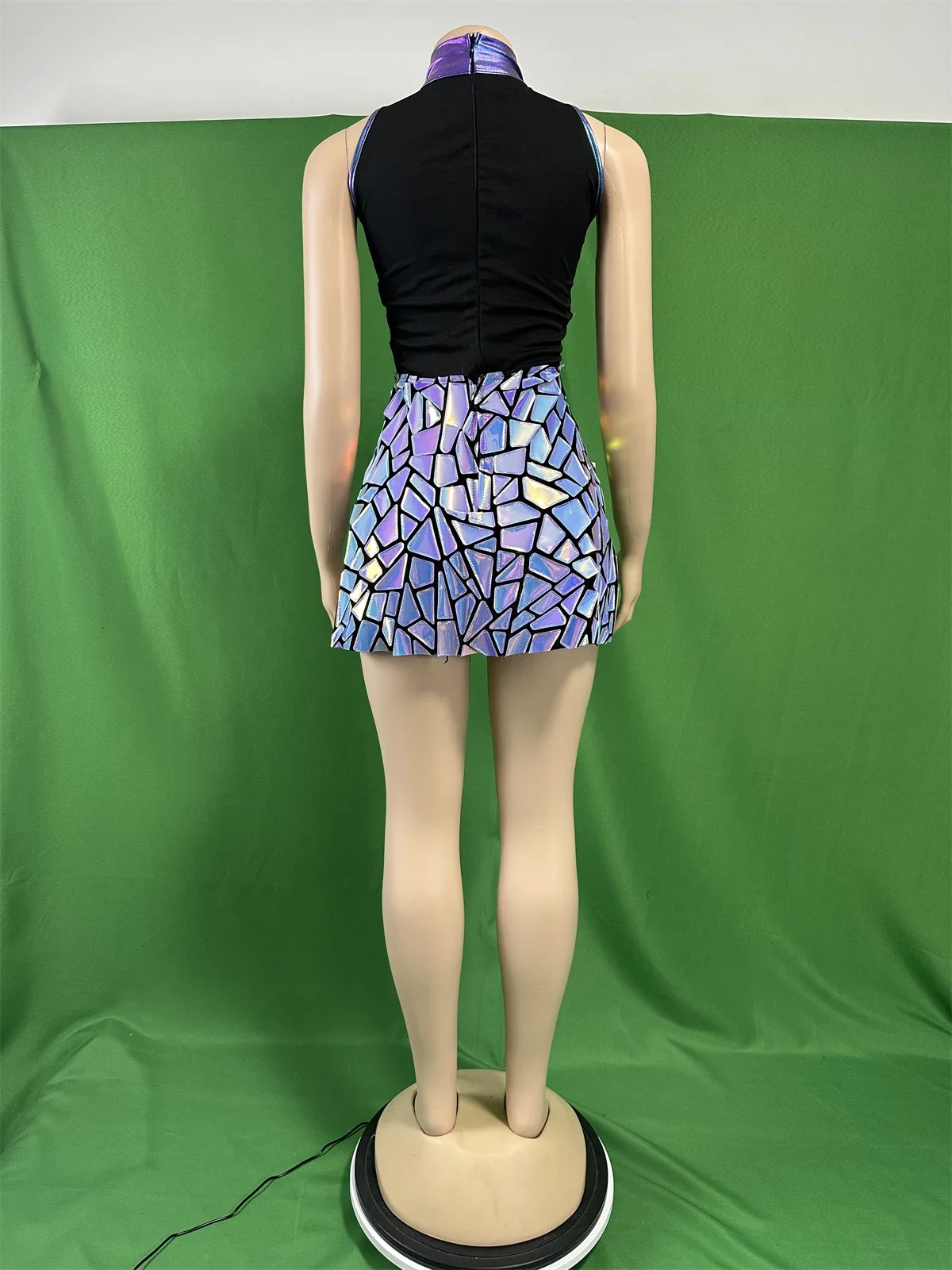 Robe ample à paillettes Laser pour femmes, sans manches, boîte de nuit, paillettes, charmant, accessoires de séance Photo, salle de bal, spectacle Las Vegas habillé