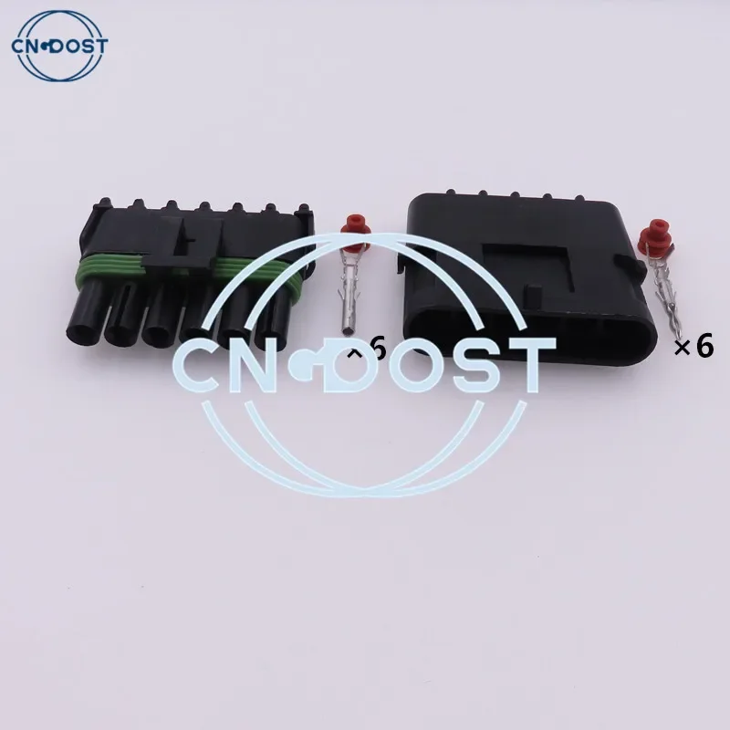 

1 комплект, 6-контактный 12015799 12010975 переменного тока в сборе, автомобильный разъем педали акселератора для Delphi, розетка для электромобиля