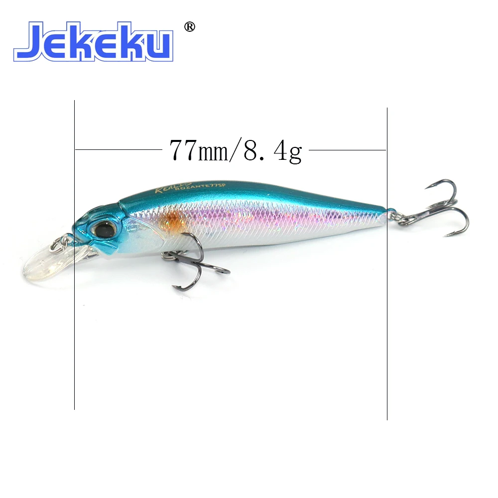 JEKEKU NEW 1pc 75mm 8.5g Hard Minnow Bait with 2 Hooks Wobbler Minnow Artificial Fishing Lure Hot Model Professional Minnow
