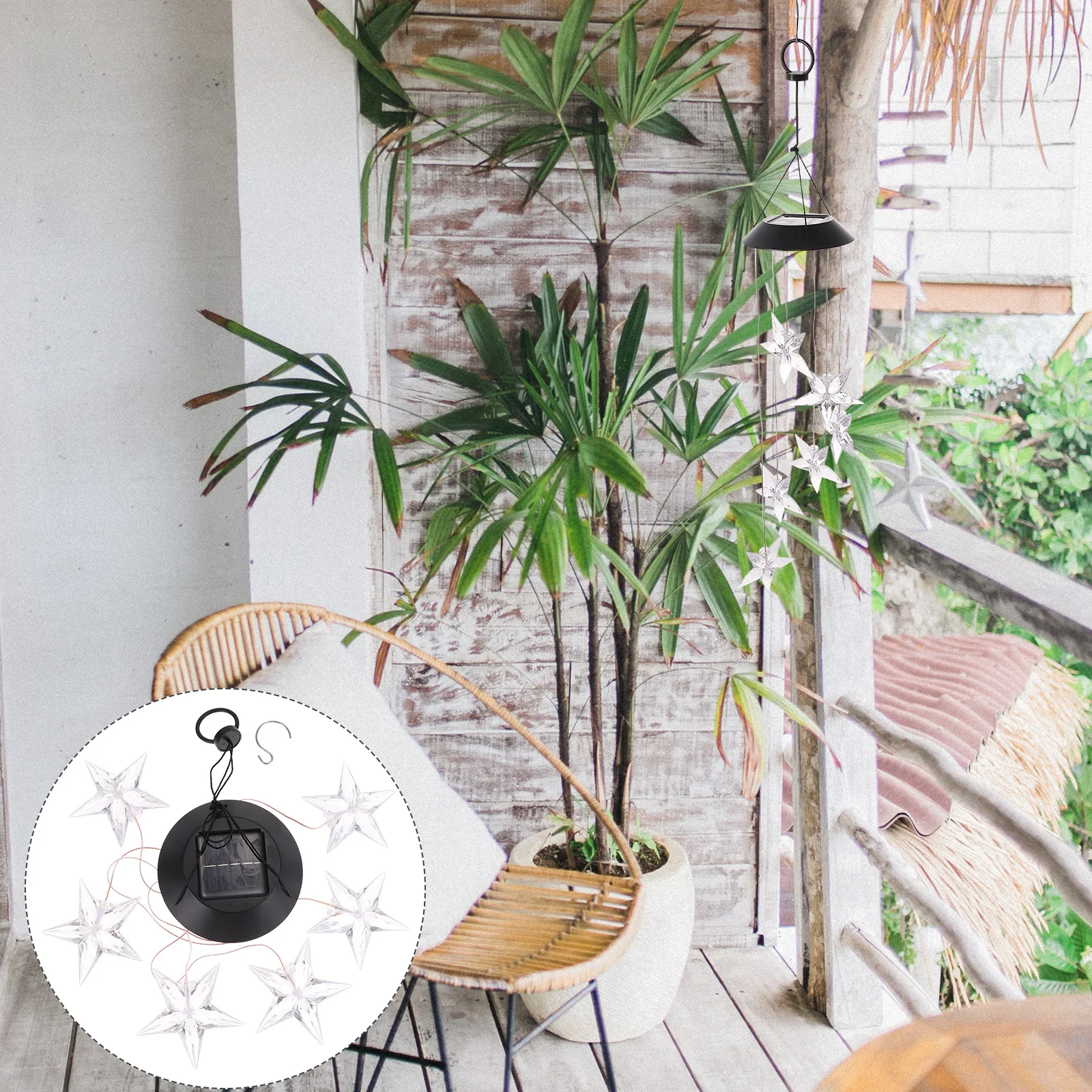 

Star Wind Lamp Solar Light Decor Hanging Garden Decor Outdoor ABS Brightness Portable Garden Porch Yard Evening