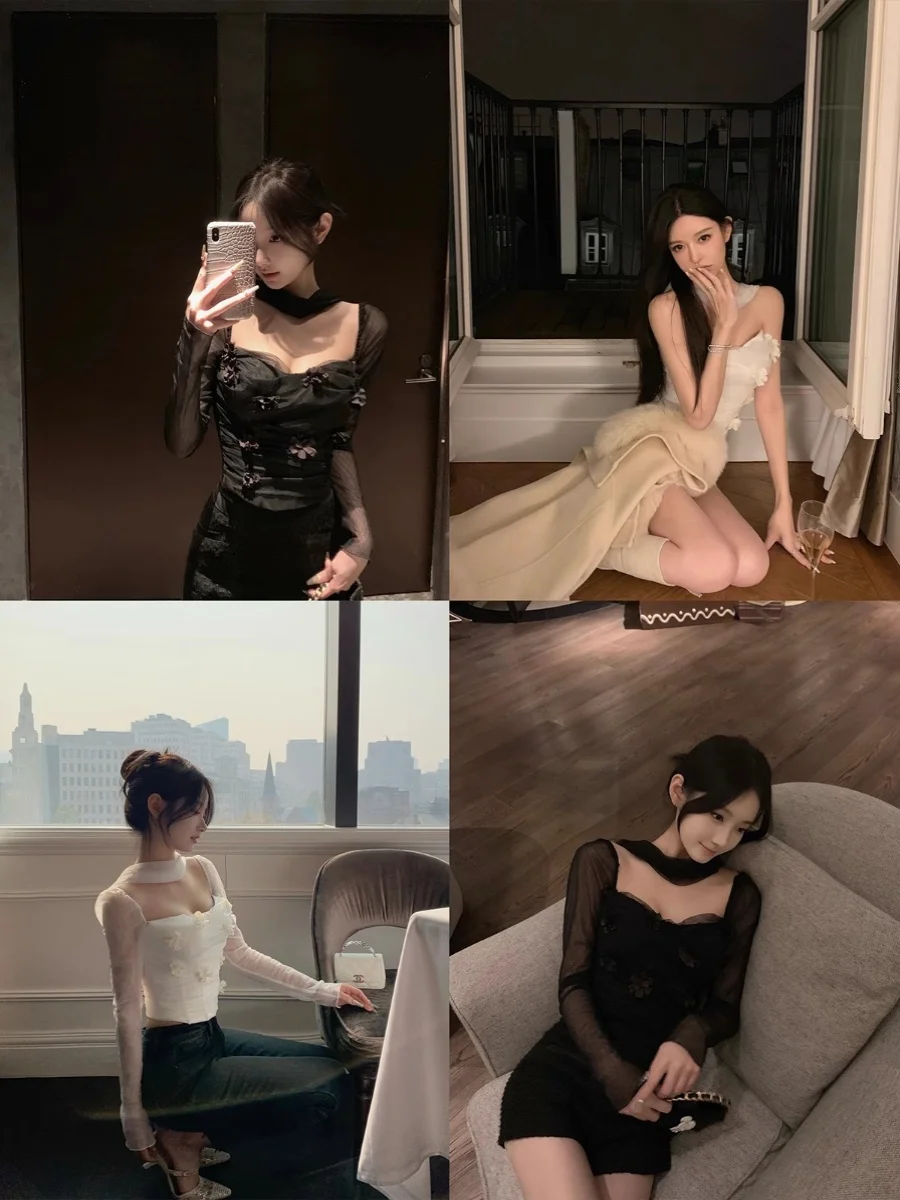 Good Morning Top da donna in pizzo foderato in pelliccia sintetica con design in fibra staccabile Fiori 3D Caldo dolce Sle Or Sve