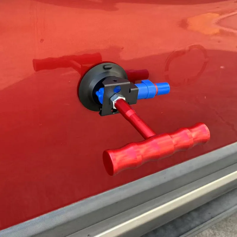 

Large suction car dent repair, red handheld rubber pulling suction cup, car body dent restoration and leveling tool