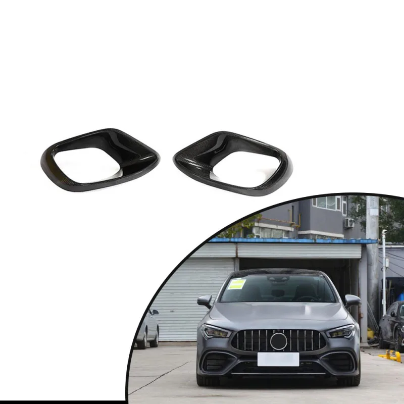 For 2020-2022 Mercedes Benz W118 C118 CLA45 CLA180 CLA200 CLA250 AMG Real Carbon Front Bumper Grill Fog Air Vent Cover