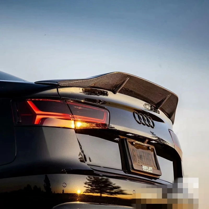 R style For Audi A6 C7 spoiler carbon fiber / Forged carbon rear spoiler trunk wing M4 2012 2013 2014 2015 2016