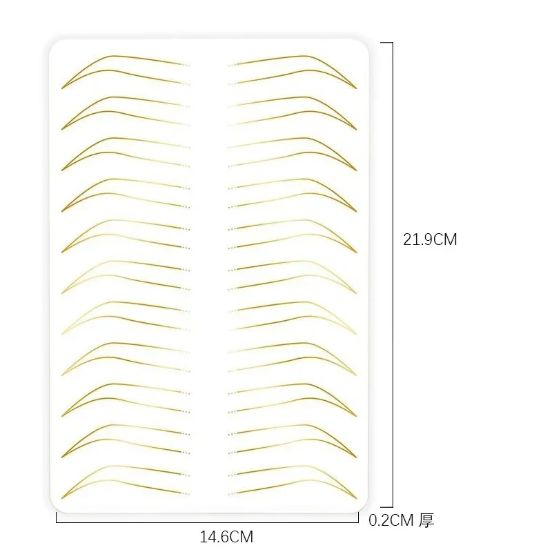لوح لاتكس للتدريب على المكياج الدائم من السيليكون بطباعة كلا الجانبين مع تصميم الحواجب والشفاه للمبتدئين