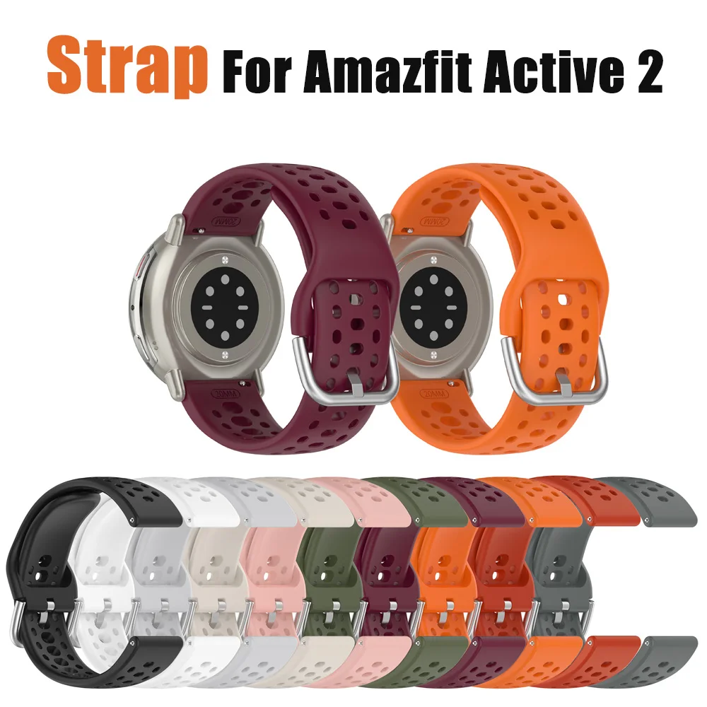 Strap Silicone for Amazfit Active 2/Active/GTS/GTS 2/2e/GTS 3/4/4 Mini/GTR Mini/Amazfit Bip/Bip U/U Pro/3/3 Pro/Pop/Pop Pro