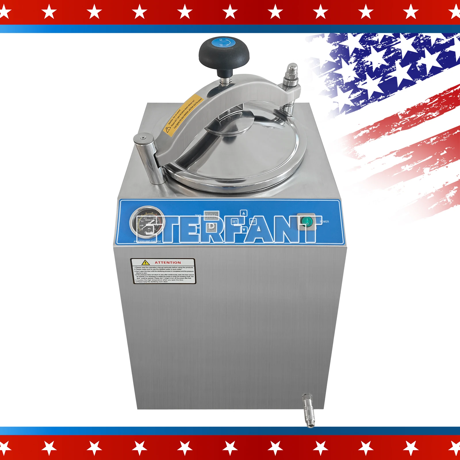 

ETERFANT Dental 28L Vertical Pressure Steam Autoclave Sterilizer Automation 105℃-134℃ Fully Automatically Touch Key