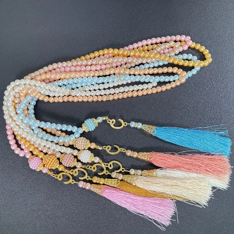 6Mm Tasbih Muslim Prayer Beads Turkish Style 99 Beads Color Pearls Men Women Bracelets Allah Mohammed Rosary Meditation Jewelry