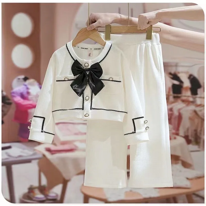 

Girls Clothes Sets Spring Autumn Blouses Tops + Pants Outfits For Children Clothes Set Sweet Kids Clothing 4 6 9 T2Pcs