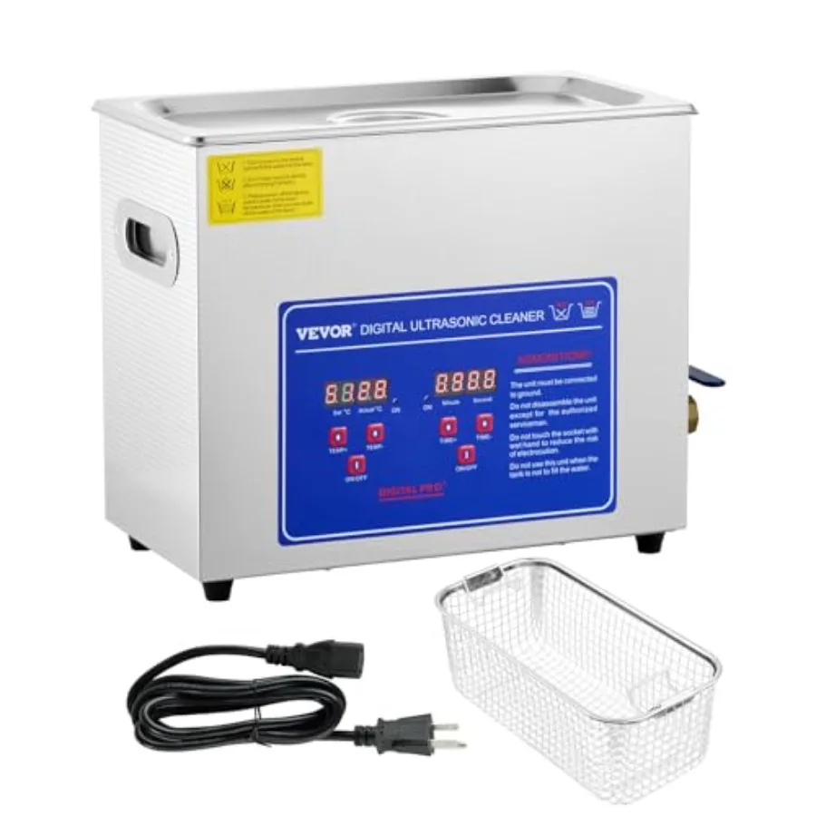 

Commercial Ultrasonic Cleaner 6L Professional Ultrasonic Cleaner 40kHz with Digital TimerandHeater 110V Excellent Cleaning Mach