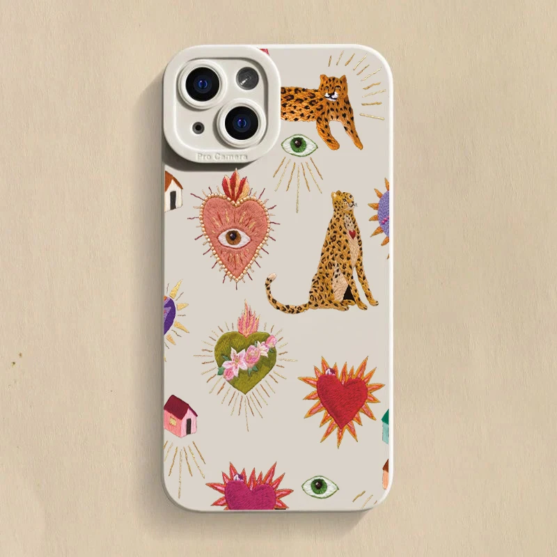 Floral Leopard Eyes Phone Case For Samsung Galaxy S26 S25 Ultra S24 S23 PlusA35 A36 S21 S22 A55 A56 A16  A53 A54 Anti-fall Cover - view 5