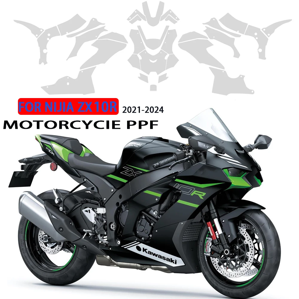 For Kawasaki ZX 10R TPU Special Real Fairing Protection Transparent Anti -Scratch Film 21-24 Motorcycle PPF Fits NIJIA ZX 10R