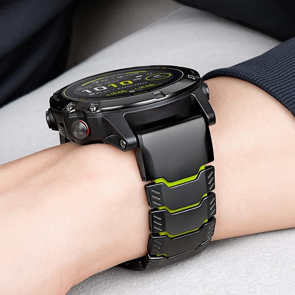 Tytanowy silikonowy pasek magnetyczny do zegarka Garmin Fenix 8 7X Pro 6X Enduro 3, pasek do Garmin Tactix 7Pro Instinct 2X, paski 26mm — zdjęcie produktu 4