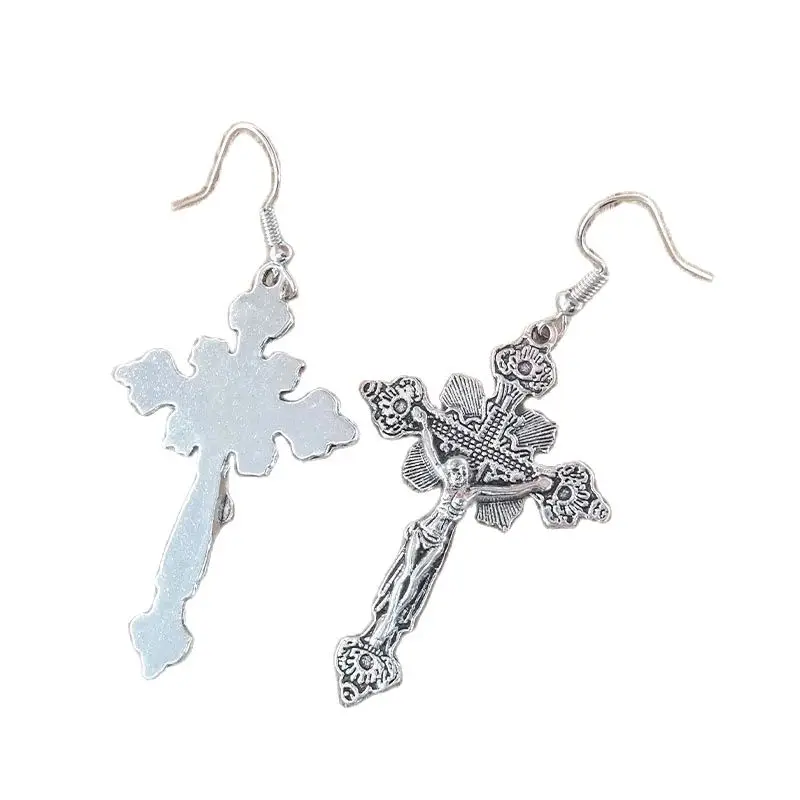 Fashion Jesus Earrings for Women Vintage Crosses Drop Dangle Goth Jewelry Accessories Personalized Gothic Holiday Gifts