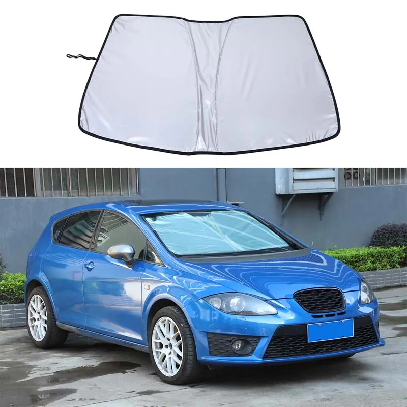Faltbarer Sonnenschutz für die Windschutzscheibe, UV-Schutz, Sonnenschutz für den Autoinnenraum, Zubehör für SEAT Leon PQ35 2008-2012