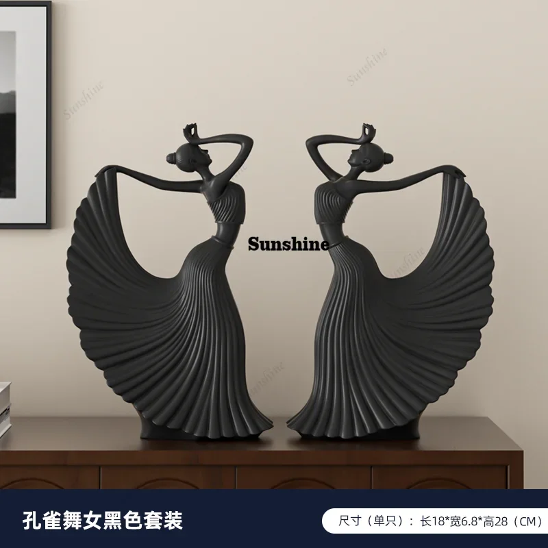Resin Abstract Dance Art Statue Girl Sculpture Character Decor Resin Craft Art Ornaments Desktop Wine Rack Figurine Home Decor