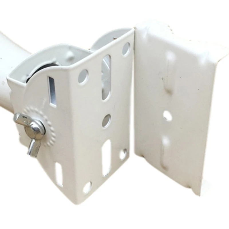 Outdoor Bridge Support Bracket White Metal J Mount with Slotted Wall Plate and Hardware for Camera or Networks Device Setup